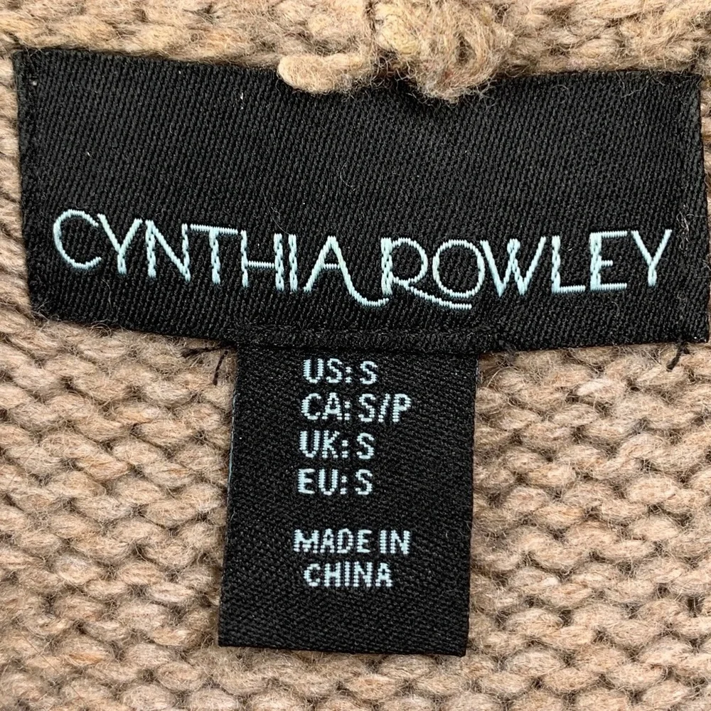 Cynthia Rowley Longline Waterfall Vest S Fine Merino Wool Blend Cardigan Knit